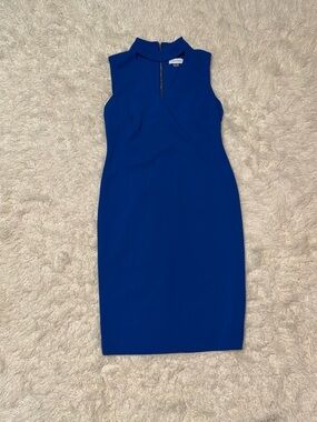 NWOT Women’s Size 6 sleeveless Royal Blue Sheath Calvin Klein dress